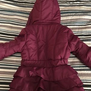 Girls puffer coat with ruffles